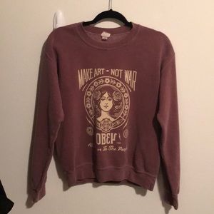 Obey pullover sweatshirt crew neck red